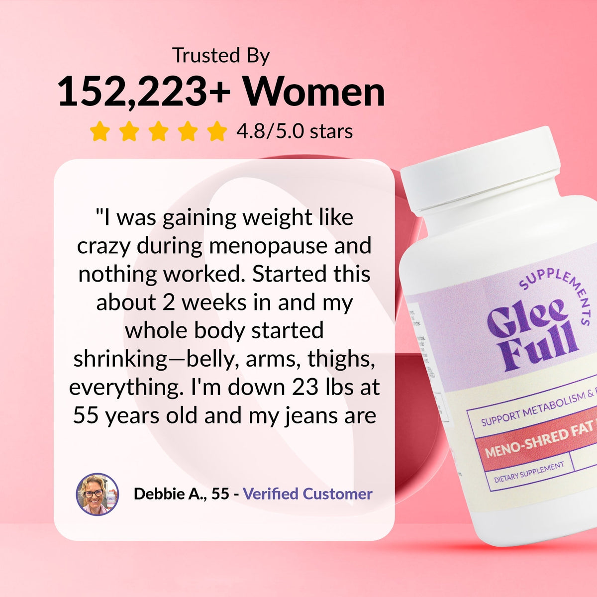 GLEEFULL SUPPS Meno Shred Fat Burner – Supports Metabolism & Helps Achieve Slimming Goals for Women